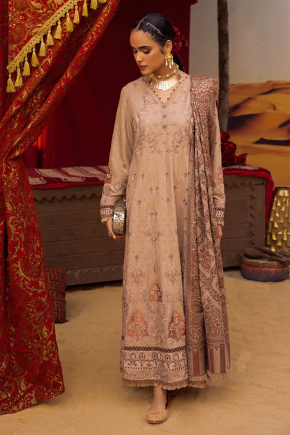 Nureh 3pc EMBROIDERED DHANAK with WOOL SHAWL Suit - Winter