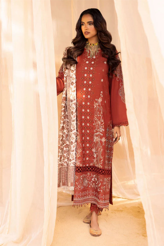 Nureh 3pc EMBROIDERED DHANAK with WOOL SHAWL Suit - Winter