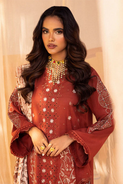 Nureh 3pc EMBROIDERED DHANAK with WOOL SHAWL Suit - Winter
