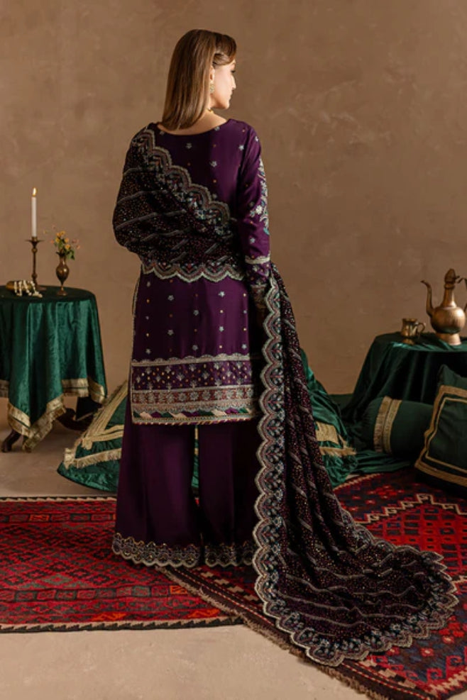Marjjan Velvet Embroidered 3 Piece Suit - Winter