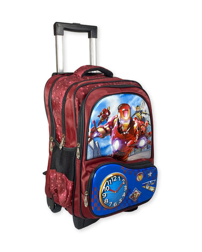 Iron Man Avengers Trolley Bag with 3D Clock Design