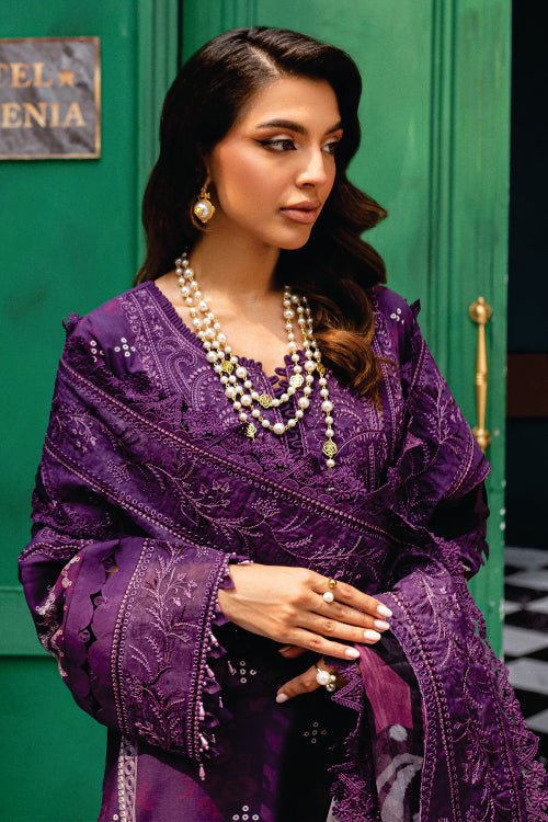 Nureh Embroidered Unstitched Printed Slub Linen Suit - Winter