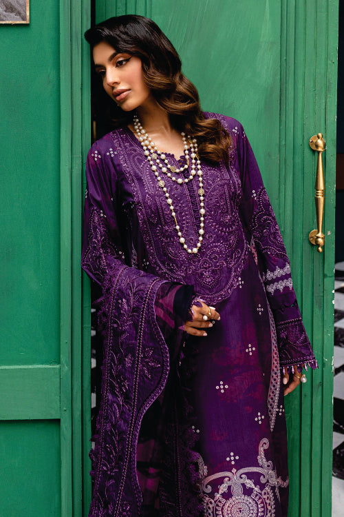 Nureh Embroidered Unstitched Printed Slub Linen Suit - Winter