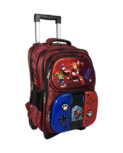 Iron Man Trolley School Bag with Gamepad Design