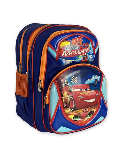Kids 3D Cars Themed Backpack – Lightning McQueen & Friends School Bag