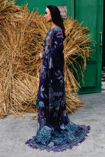 Nureh Embroidered Unstitched Printed Slub Linen Suit - Winter