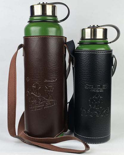 Insulated Leather Cover Water Bottles